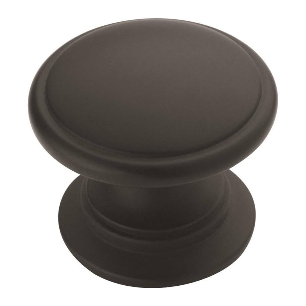 6 Matte Black Amerock Cabinet Knobs 1 1-4” (32mm) diameter